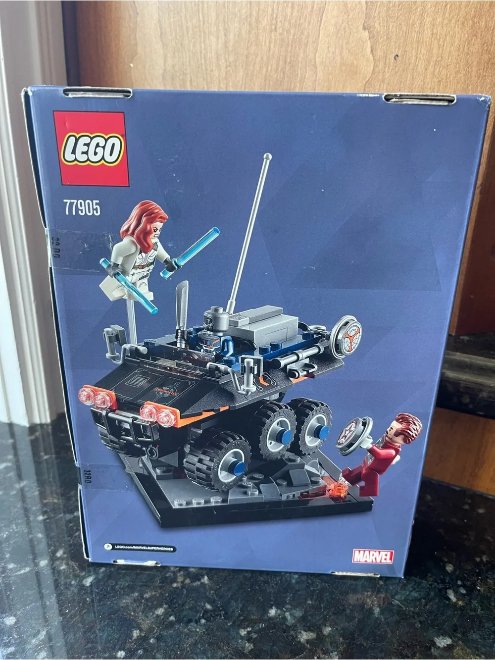 Lego Marvel Black Widow Minifigure  - Blue with Red Logo Special Limited Edition